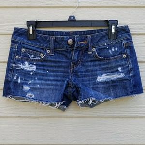 American Eagle distressed Denim Shorts, 0